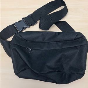 Black fanny pack.